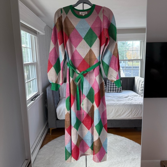 Boden Crew Metallic Jacquard Dress 8 - Picture 5 of 13